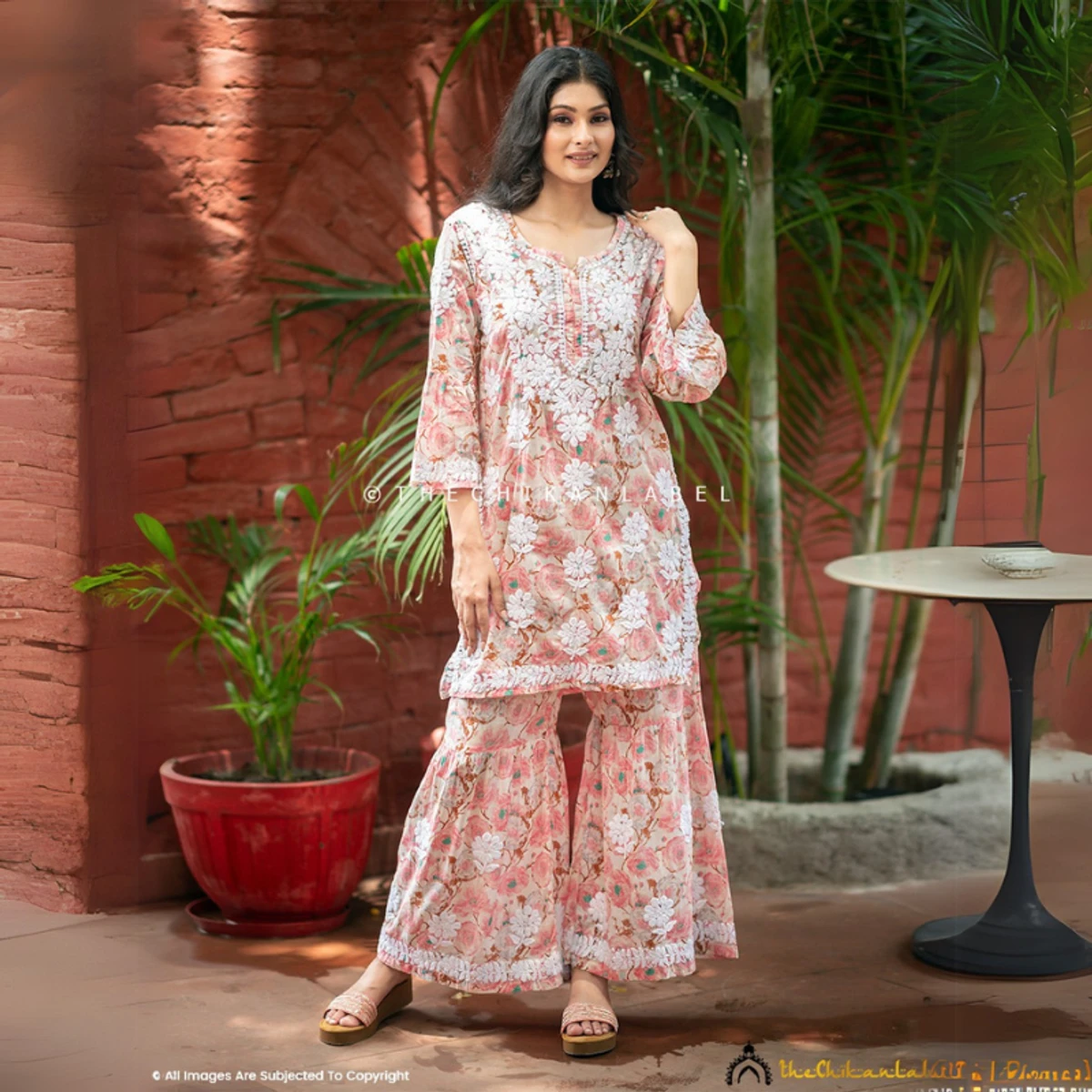 Cotton Chikankari Kurta Garara Set