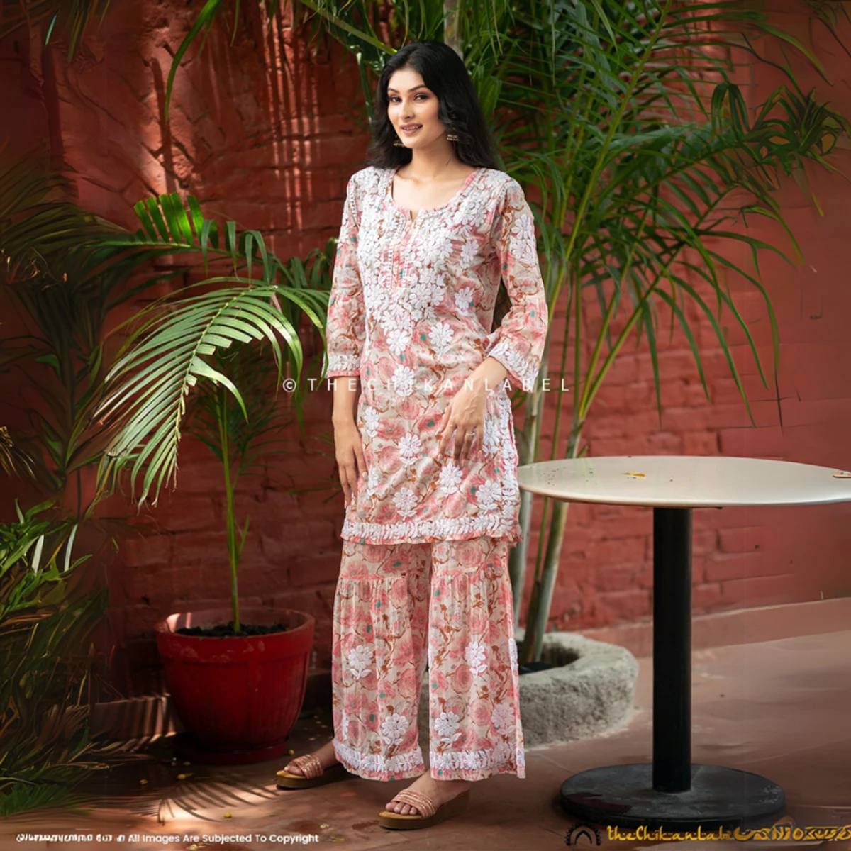 Cotton Chikankari Kurta Garara Set - Image 6