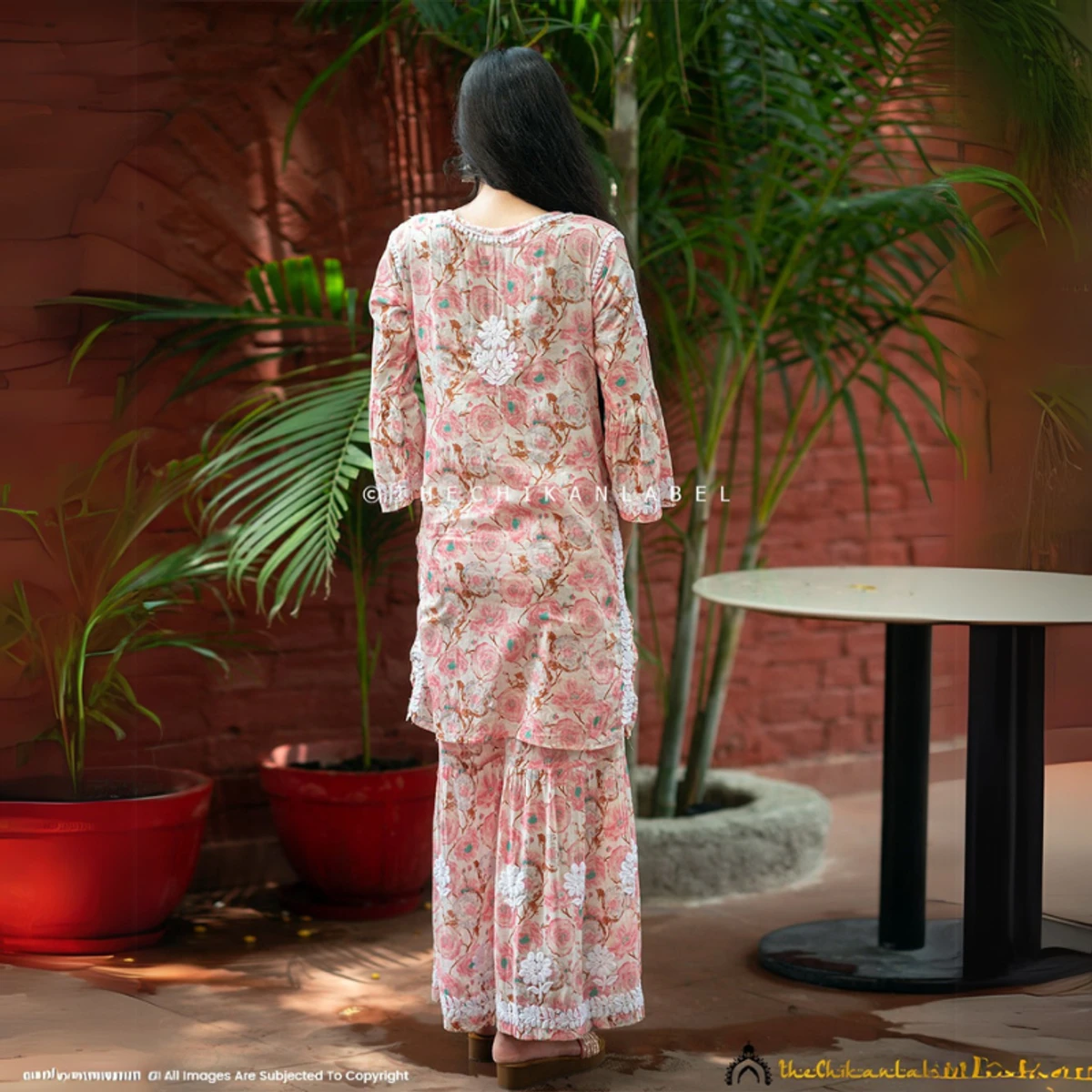 Cotton Chikankari Kurta Garara Set - Image 7